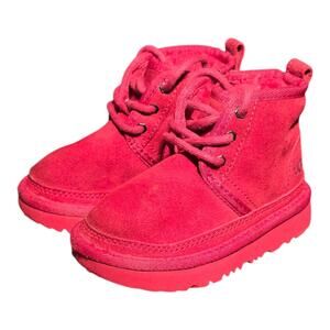 UGG Neumel II Kids Classic Boot Red Suede Size 7 Youth – Genuine Sheepskin